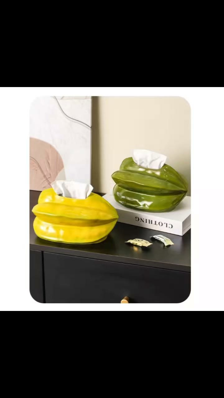 Hộp khăn giấy Carambola gốm sứ hình trái khế đáng yêu