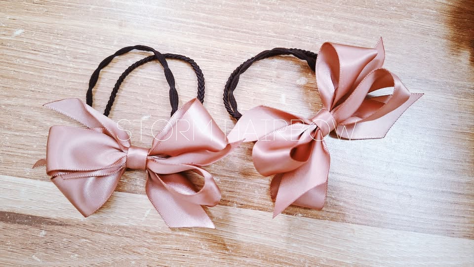 Set 2 dây buộc hồng nâu vintage